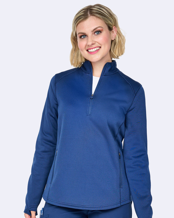 Ava Therese Half Zip Fleece Scrub Pull Over