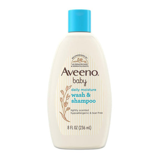 Aveeno Baby Daily Moisture Wash and Shampoo with Natural Oat Extract - 236ml