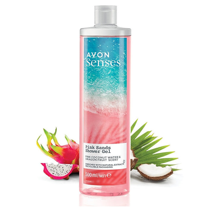 Avon Senses Pink Sands Shower Gel Pink Coconut Water & Dragon Fruit - 500ml