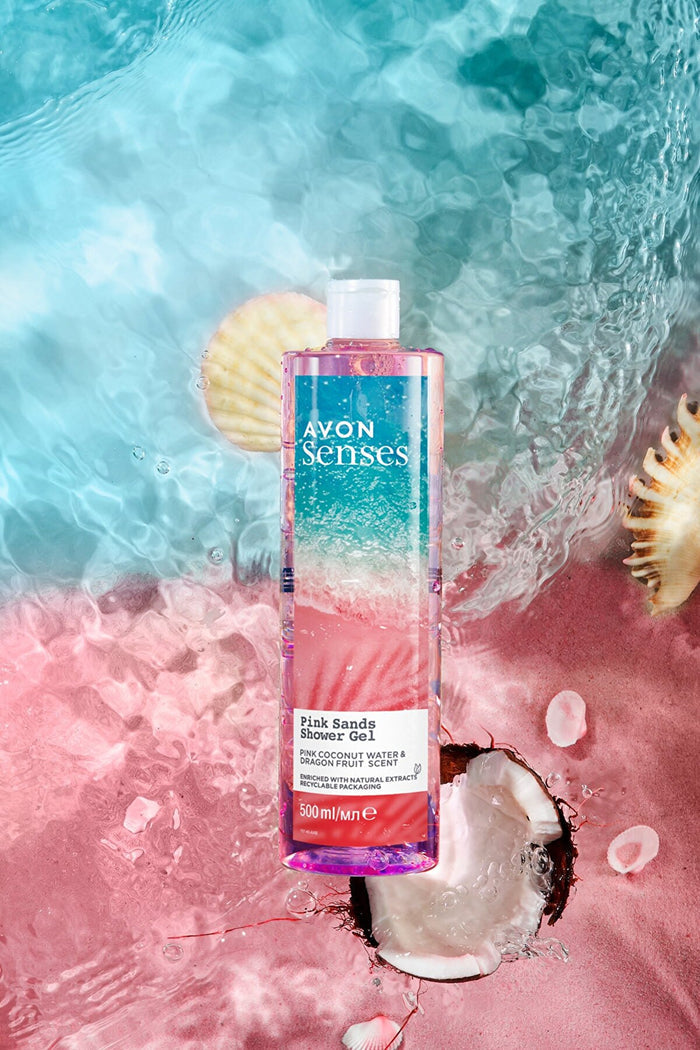 Avon Senses Pink Sands Shower Gel Pink Coconut Water & Dragon Fruit - 500ml