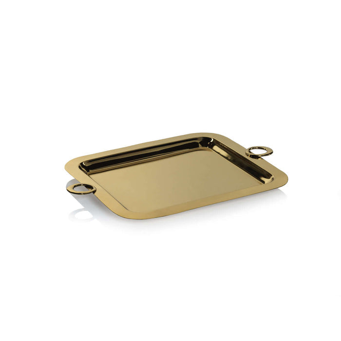 Bacardi Polished Brass Serving Tray - Gold - Trays by Carlyle Avenue