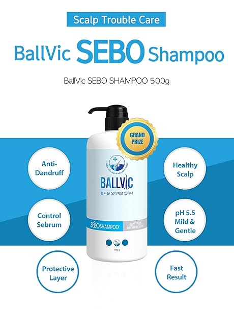 [ Ballvic ] Sebo Shampoo for Dandruff Treatment ( 17.6 oz )
