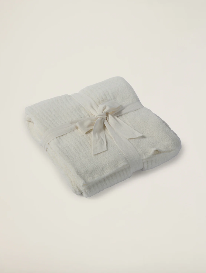Barefoot Dreams CozyChic Lite Ribbed Throw - Multiple Colors Blankets & Throws in Pearl at Wrapsody