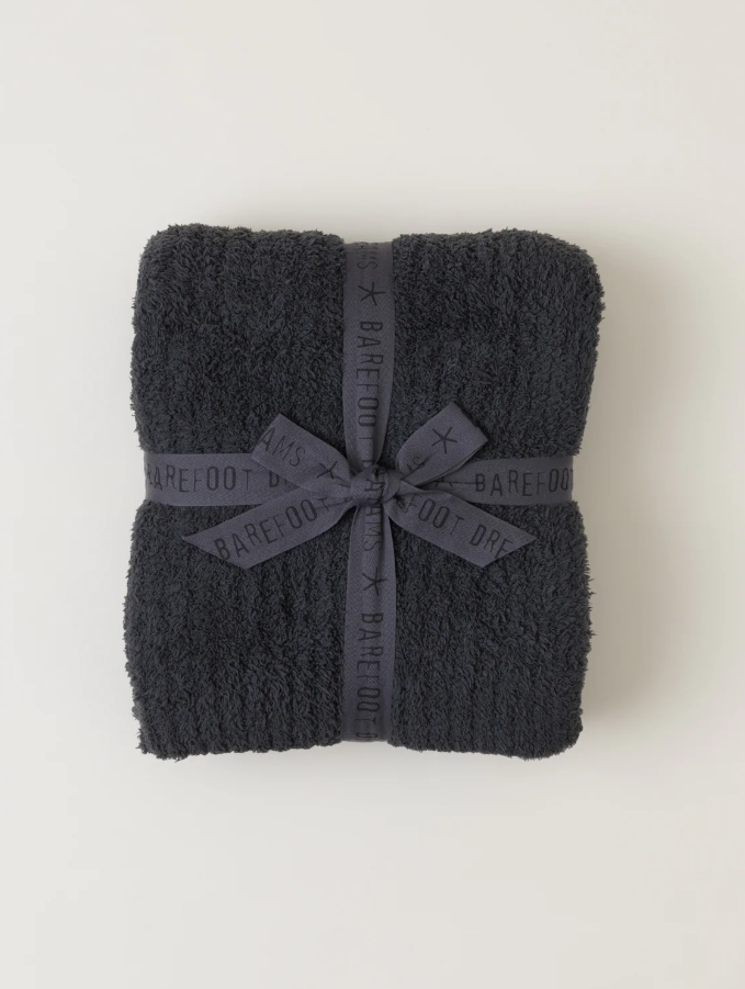 Barefoot Dreams CozyChic Ribbed Throw - Multiple Colors Blankets & Throws in Carbon at Wrapsody