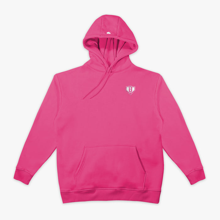 Pink Baseline hoodie - front view