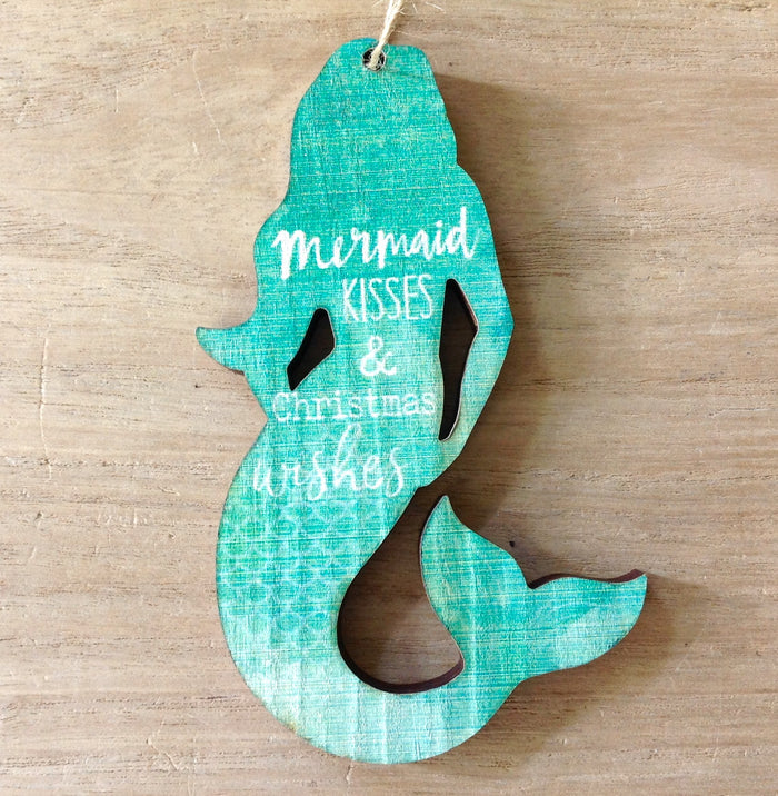 Beach Festive Wood Ornament