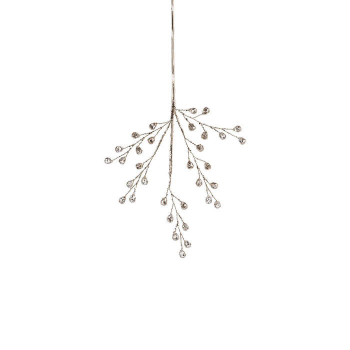 Beaded Glass Berry Pick - Clear and Gold - Holiday Decor by Carlyle Avenue