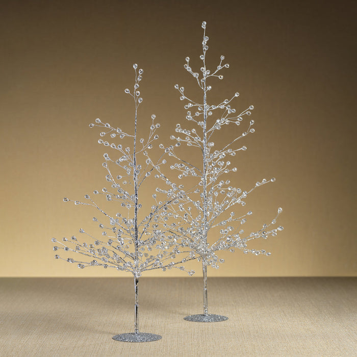 Beaded Glass Berry Tree - Clear and Silver - Christmas Trees by Carlyle Avenue