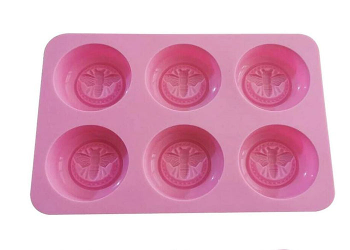 Bee Flying Round Mold - 6 Cavity