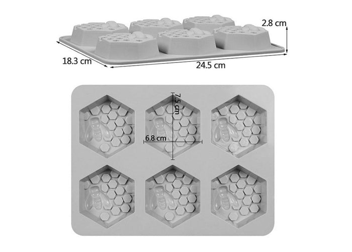 Bee Honeycomb Mold - 6 Cavity