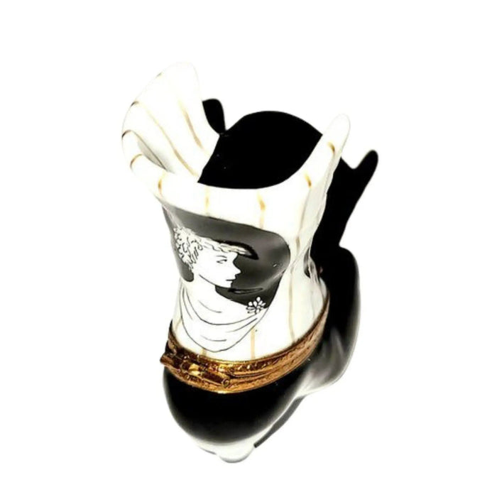 Victorian Elegance Limoges Box Porcelain Limoges shoes French Trinket Box