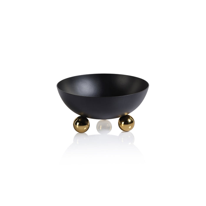 Condiment Bowl - Black with Gold Feet - Decorative Bowls by Carlyle Avenue