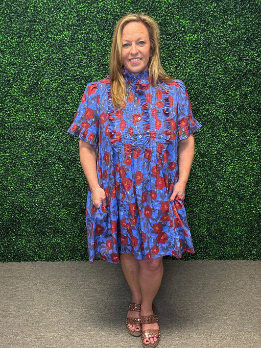 Bloom Ruffle Mini Dress by Entro