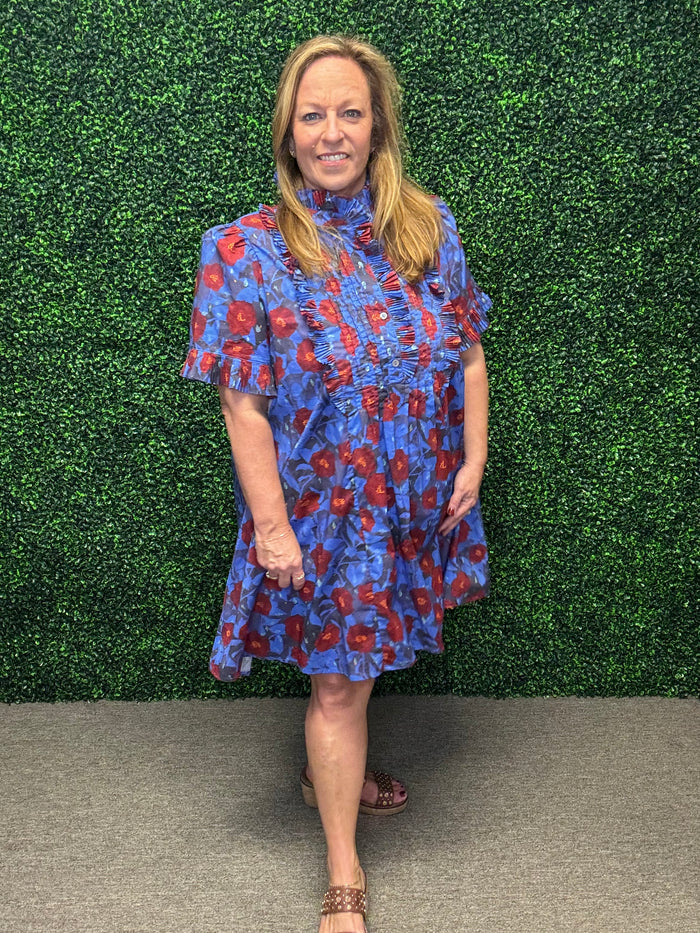 Bloom Ruffle Mini Dress by Entro