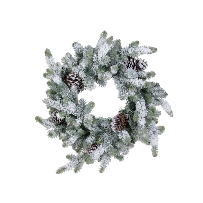 Blue Spruce Flocked Wreath w/WED