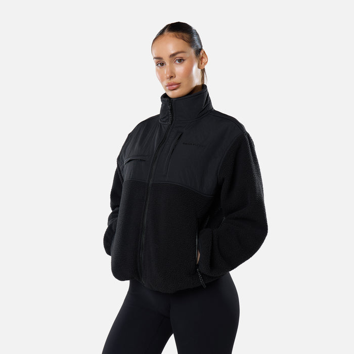 Borg Fleece Tech Jacket | Black