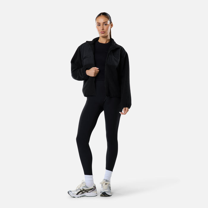 Borg Fleece Tech Jacket | Black