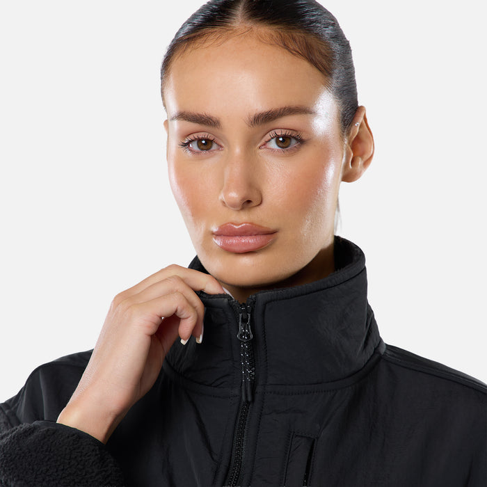 Borg Fleece Tech Jacket | Black