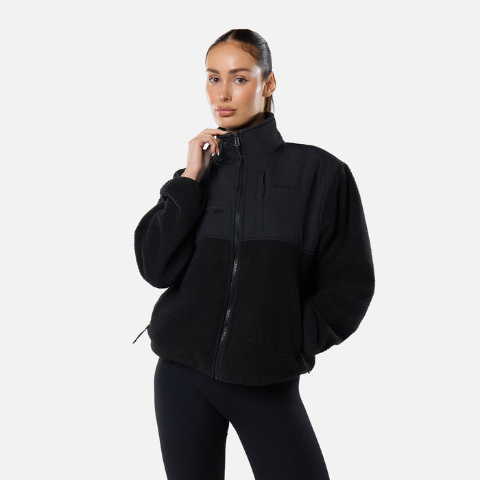 Borg Fleece Tech Jacket | Black