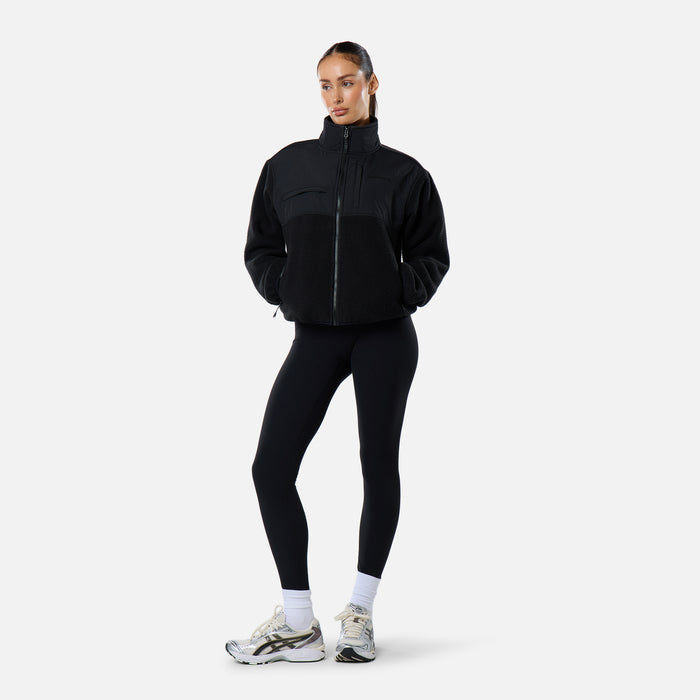 Borg Fleece Tech Jacket | Black