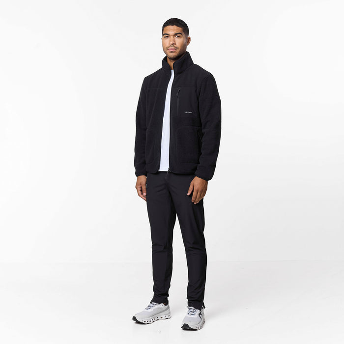 Borg Tech Zip Through Jacket | Black