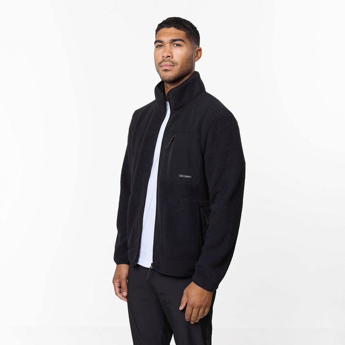 Borg Tech Zip Through Jacket | Black