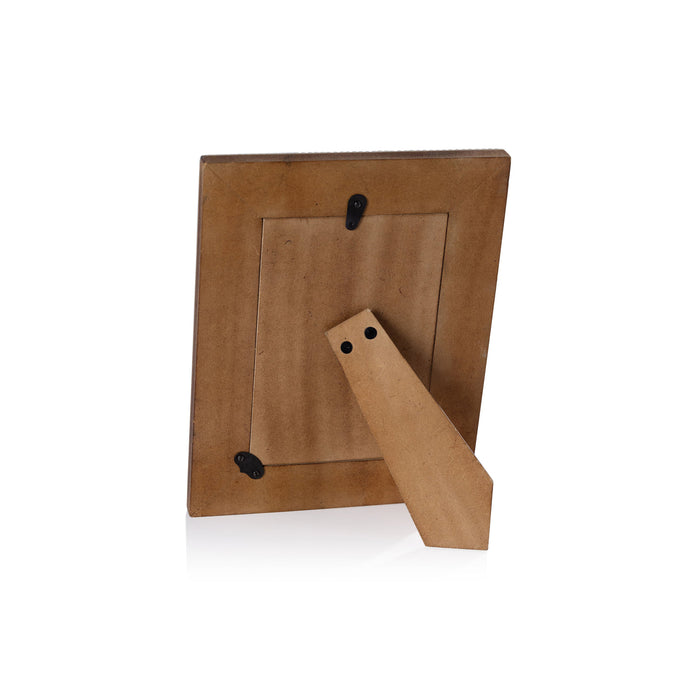 Bossa Ribbed White Resin Photo Frame with Brass Inside Border - Picture Frames by Carlyle Avenue