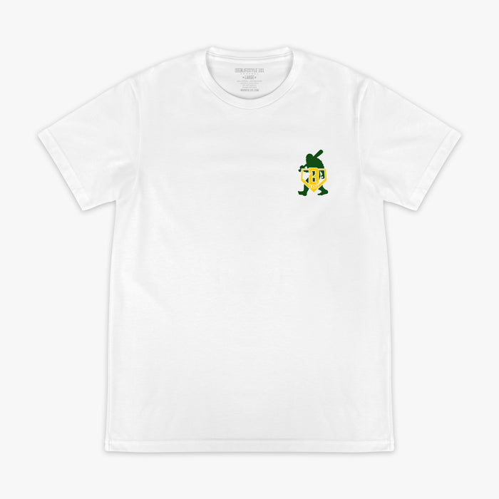 Camp Collection Boys of Summer Legend Tee white baseball Bigfoot graphic shirt