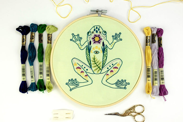 Bug-Eyed Co. Embroidery Kit - Frog