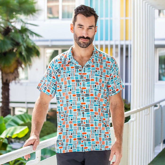 Button Front Mod Shirt - Mambo Aqua - Destination PSP