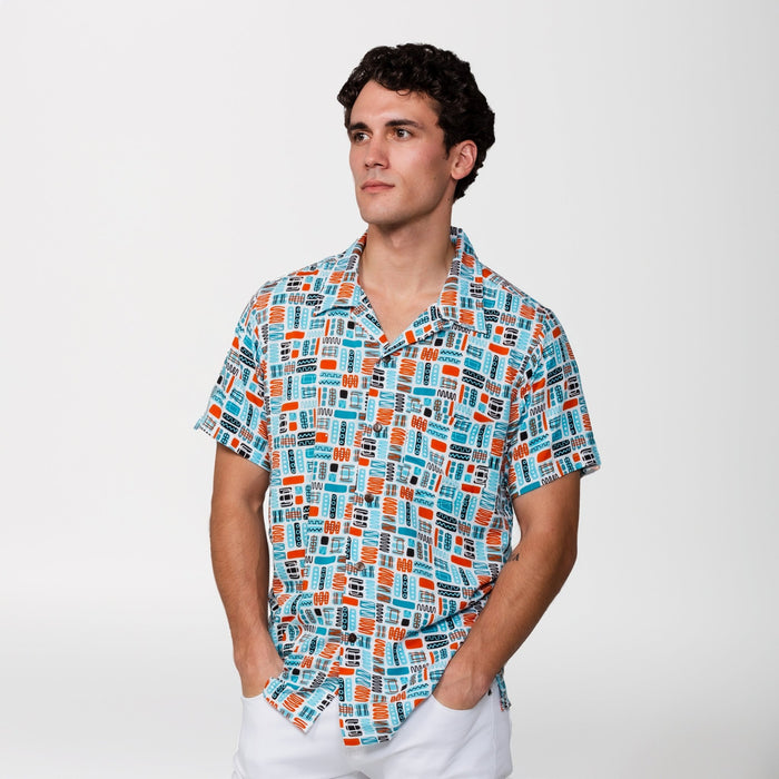 Button Front Mod Shirt - Mambo Aqua - Destination PSP