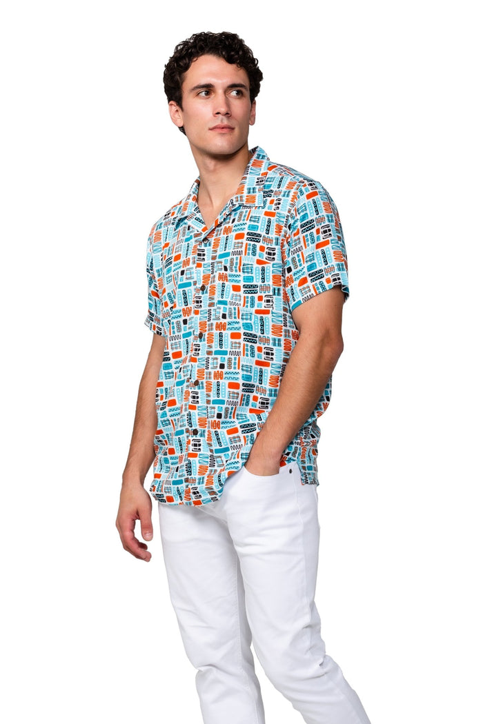 Button Front Mod Shirt - Mambo Aqua - Destination PSP