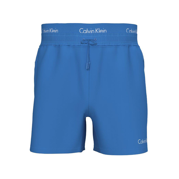 Calvin Klein Essentials Medium Drawstring Double Waistband Swim Shorts Aegean Ocean