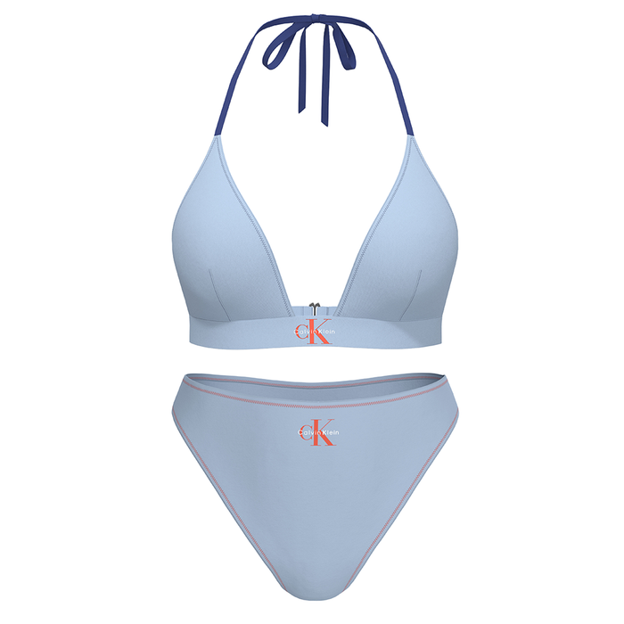 Calvin Klein Halter Triangle Swim - CK Monogram Blue
