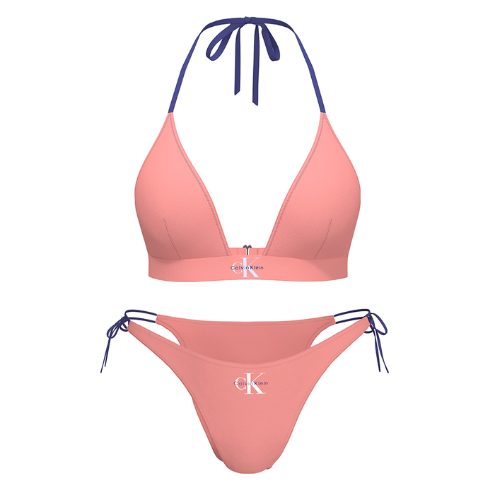 Calvin Klein Halter Triangle Swim - CK Monogram Corail