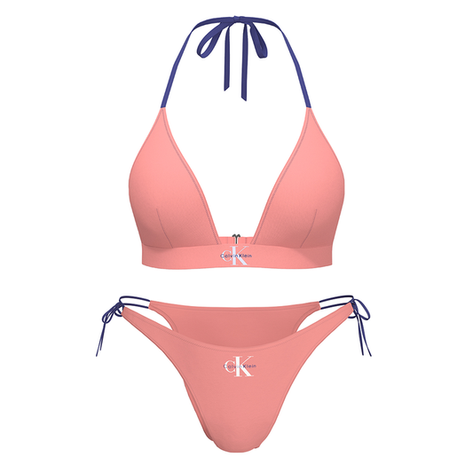 Calvin Klein Halter Triangle Swim - CK Monogram Corail