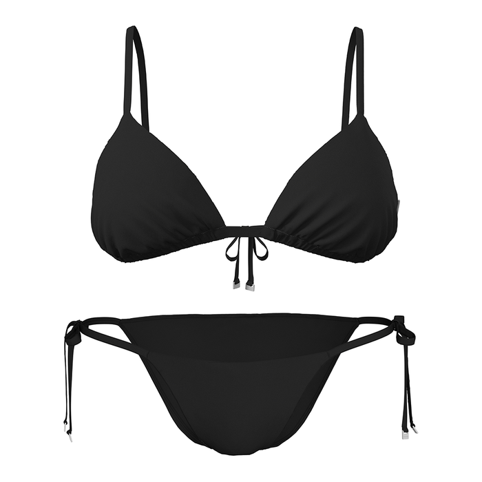 Calvin Klein Triangle & Tie Side Bikini Bottoms - CK Essentials Black