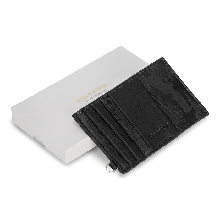 Camo / Leather Slim Cardholder *Drop Ship*