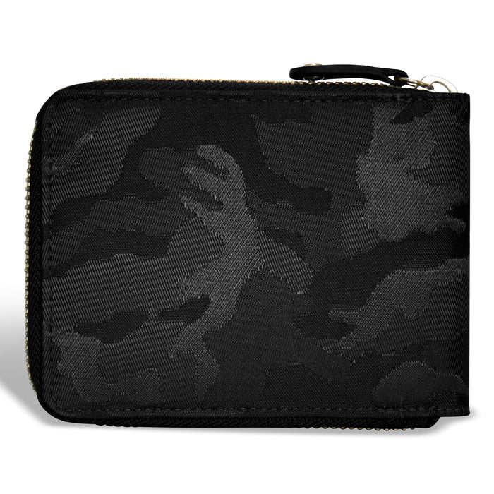 Camo / Leather Zip Around Wallet *Drop Ship*