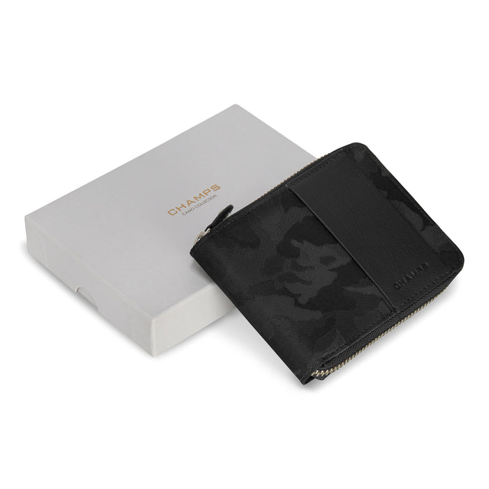 Camo / Leather Zip Around Wallet *Drop Ship*