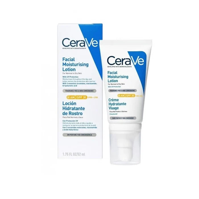 CeraVe AM Facial Moisturising Lotion SPF30 with Ceramides for Normal to Dry Skin 52ml