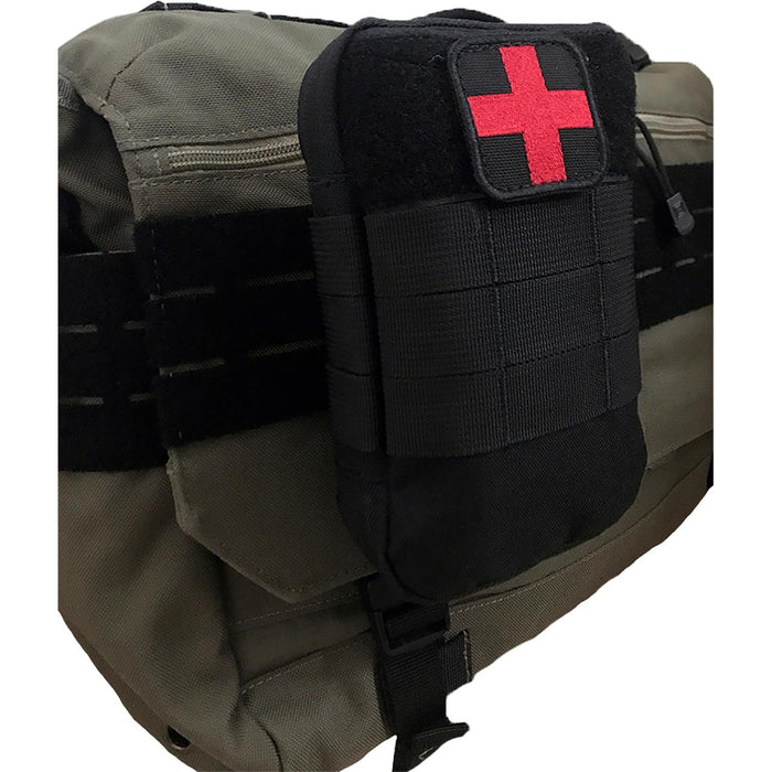 Rescue Essentials CFAK kit, Angled on sling pack