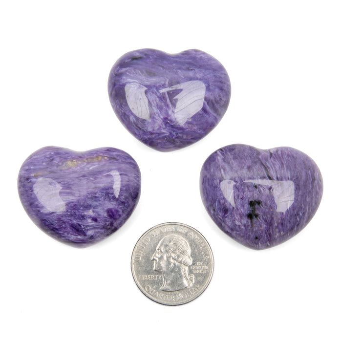 Charoite - Hearts, Polished