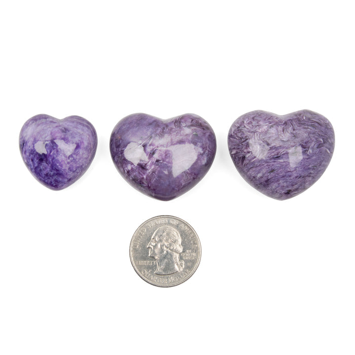 Charoite - Hearts, Polished
