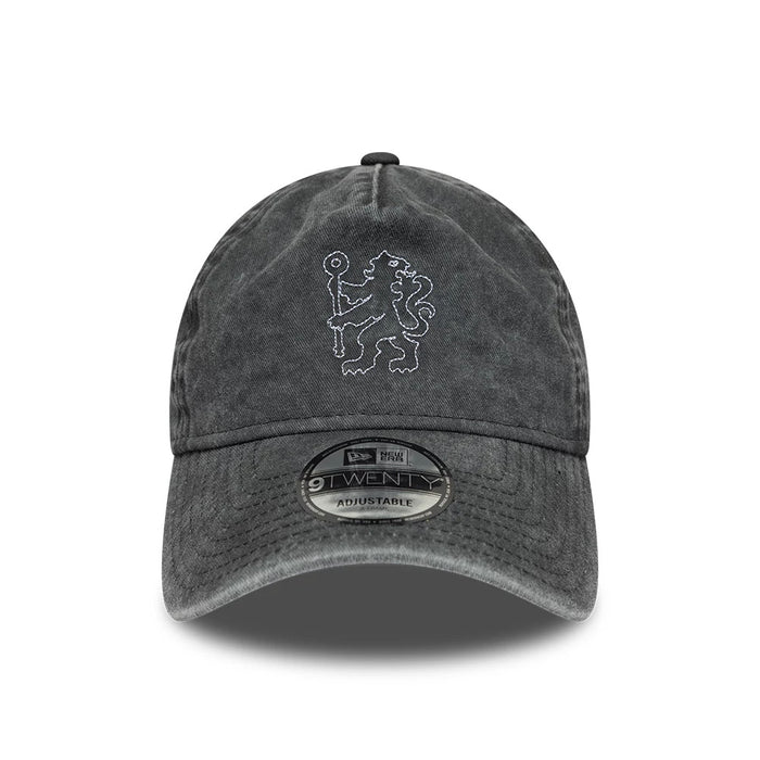 Pictured is this Chelsea FC Washed 9TWENTY A-Frame cap in dark grey. 2