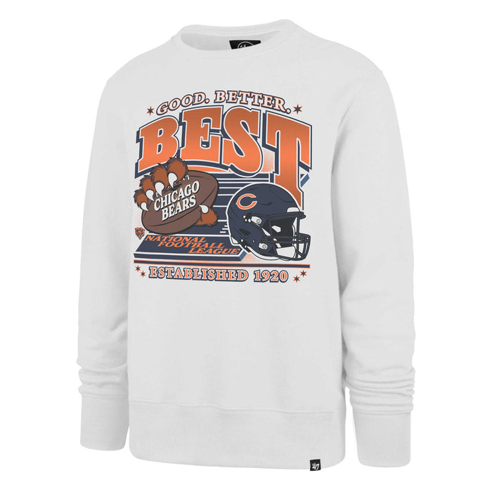 Chicago Bears 47 Brand Good-Better-Best White Regional Headline Crewneck Sweatshirt