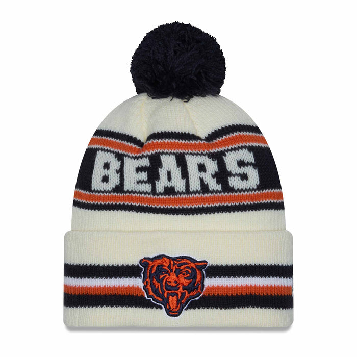 Chicago Bears New Era Cream Classic Bear Face logo Knit Cap