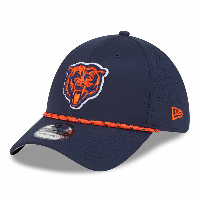 Chicago Bears New Era Navy Bear Face Perforated 39THIRTY Stretch Fit Cap