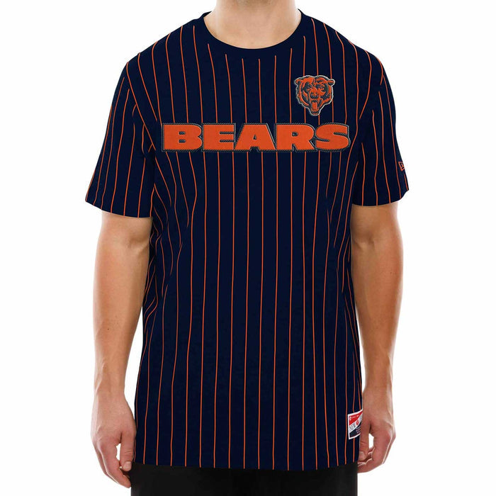 Chicago Bears New Era Navy Pinstripe Short Sleeve T-Shirt