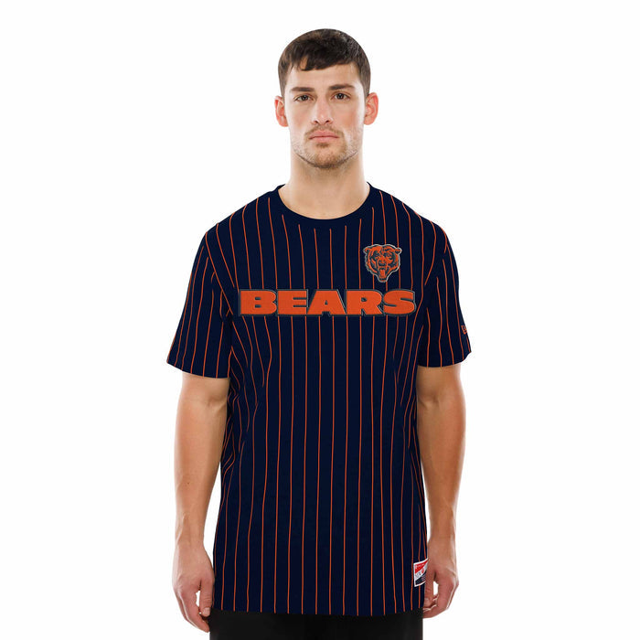 Chicago Bears New Era Navy Pinstripe Short Sleeve T-Shirt